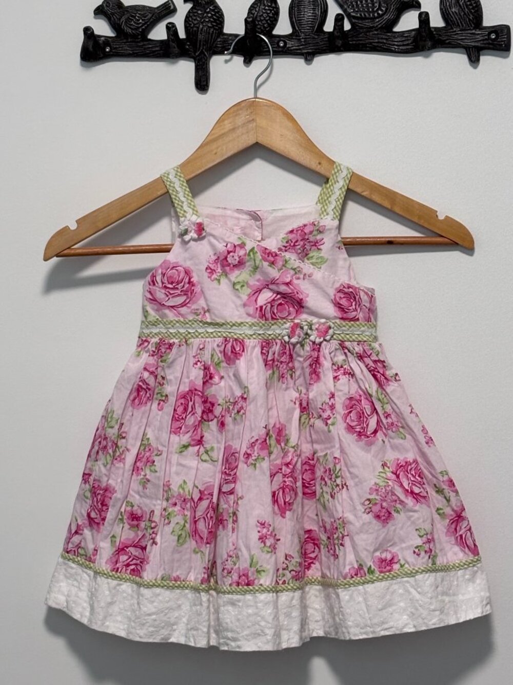 Toddler Girls White and Pink Ruffled Tiered Sundress 18M
